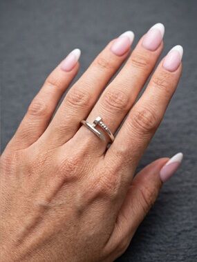 29: Minimalist stainless steel nail ring